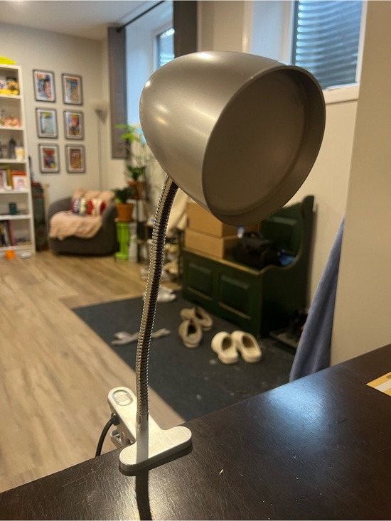 Other - Adjustable Silver Clip-On Desk Lamp